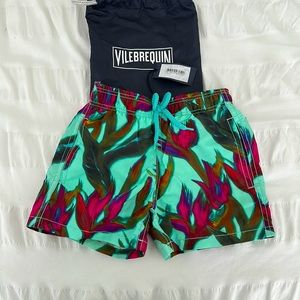 NWT Vilebrequin Boys Swim Trunks Swimsuit Size 4T 4 Ans style Jim Lagoon print